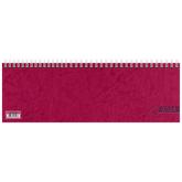 Querterminbuch 2026 | 297×105 mm, Karton, rot